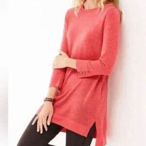 J. Jill 100% Merino Wool Green Sweater Tunic Lightweight Size XS